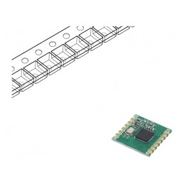 Modul RF emiţător-receptor FM SPI SMD