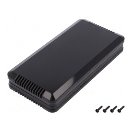 Carcasă Alarmă ABS Neagră Ventilată 85x169x30 mm | Electronic-mag.ro | Componente Electronice