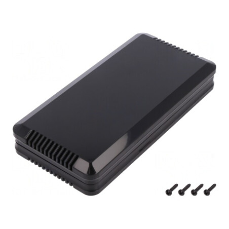 Carcasă Alarmă ABS Neagră Ventilată 85x169x30 mm | Electronic-mag.ro | Componente Electronice