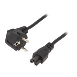Cablu Alimentare 3x0.75mm2 cu Ștecăr Unghiular și Conector IEC C5 | Electronic-mag.ro | Componente Electronice
