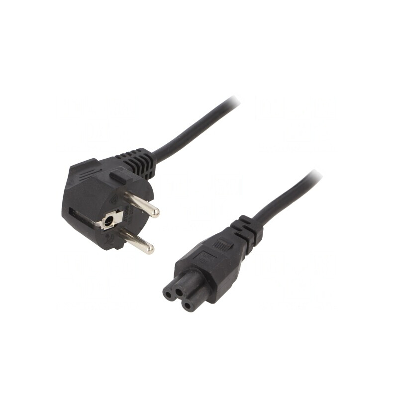 Cablu Alimentare 3x0.75mm2 cu Ștecăr Unghiular și Conector IEC C5 | Electronic-mag.ro | Componente Electronice
