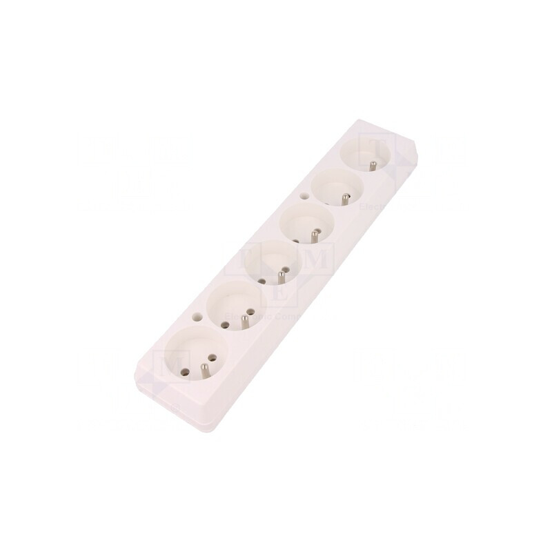 Conector alimentare AC mamă splitter 2P 250V 16A alb | Electronic-mag.ro | Componente Electronice