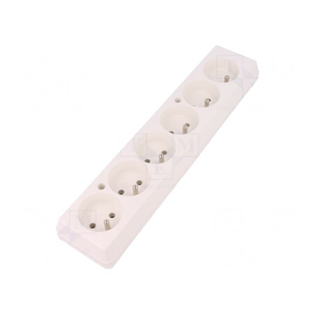 Conector alimentare AC mamă splitter 2P 250V 16A alb | Electronic-mag.ro | Componente Electronice