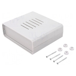Carcasă ventilată gri 149,5x129,8x50mm | Electronic-mag.ro | Componente Electronice