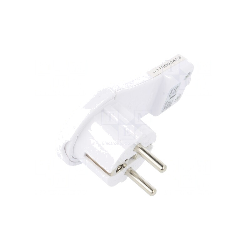 Conector Alimentare AC 2P PE 250V 16A Alb | Electronic-mag.ro | Componente Electronice