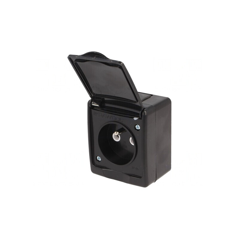 Conector de Alimentare AC 250V 16A Negru pentru Montare pe Perete | Electronic-mag.ro | Componente Electronice