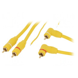 Cablu RCA 2x Mufe RCA în unghi 5m Galben | Electronic-mag.ro | Componente Electronice