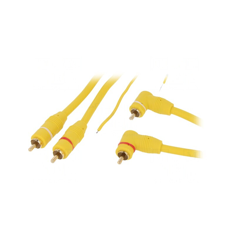 Cablu RCA 2x Mufe RCA în unghi 5m Galben | Electronic-mag.ro | Componente Electronice Cablu RCA 2x Mufe RCA în unghi 5m Galben | Electronic-mag.ro | Componente Electronice