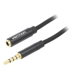 Cablu Audio Jack 3,5mm 4pin 3m Negru | Electronic-mag.ro | Componente Electronice