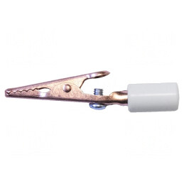 Bornă crocodil 10A albă 7.9mm | Electronic-mag.ro | Componente Electronice
