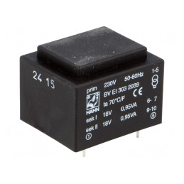 Transformator încapsulat 1,9VA 230VAC 18V 52mA PCB | Electronic-mag.ro | Componente Electronice