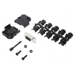 Conector D-Sub 15 pini mamă 45° pentru cablu | Electronic-mag.ro | Componente Electronice