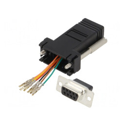 Adaptor D-Sub 9pin Mamă la RJ11 Soclu | Electronic-mag.ro | Componente Electronice