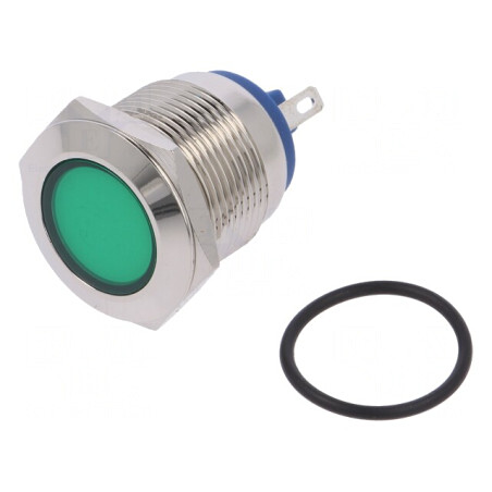 Lampa LED verde 12V 19mm alamă | Electronic-mag.ro | Componente Electronice