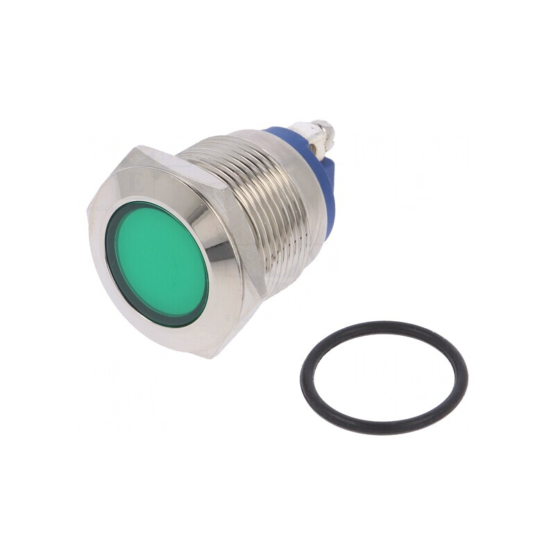 Lampă de Control LED Verde 12V Ø19mm cu Șurub | Electronic-mag.ro | Componente Electronice