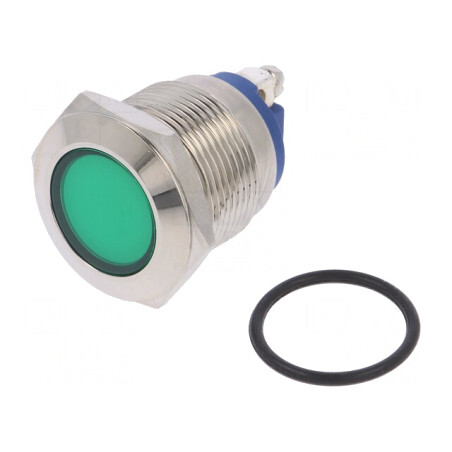 Lampă de Control LED Verde 12V Ø19mm cu Șurub | Electronic-mag.ro | Componente Electronice