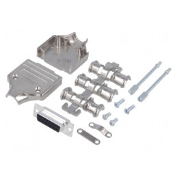 Mufă D-Sub 15 PIN Mamă pentru Lipire pe Cablu - Set Complet | Electronic-mag.ro | Componente Electronice