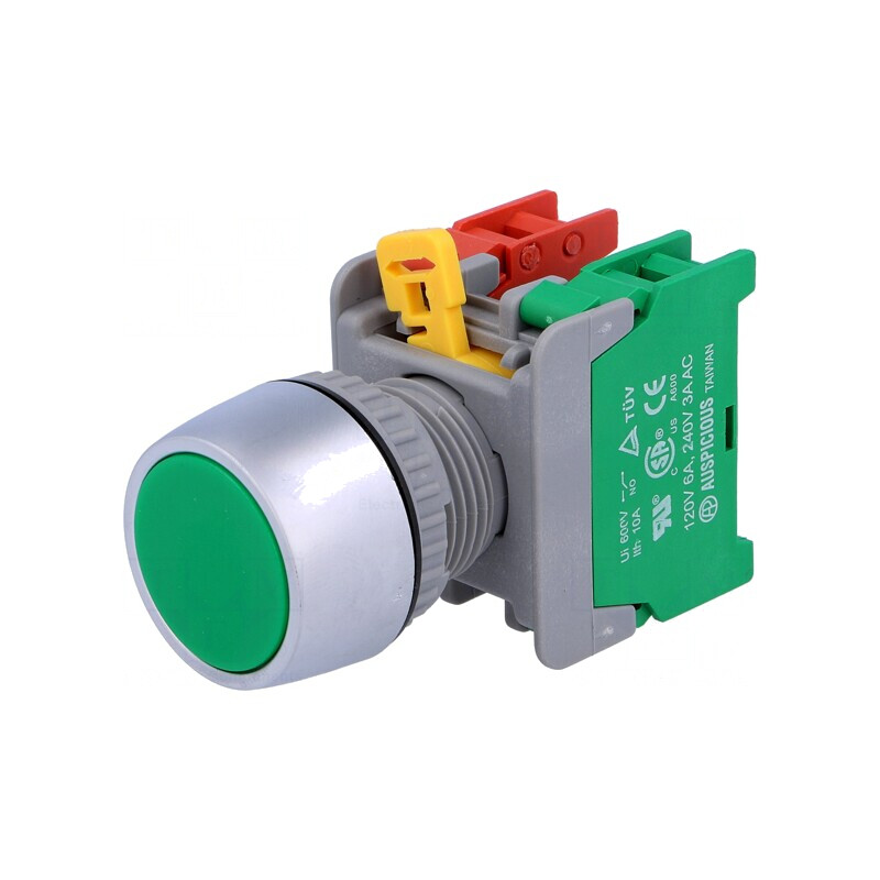 Comutator Apăsare 22mm 1 NC NO | Electronic-mag.ro | Componente Electronice