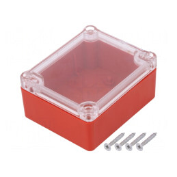 Carcasă Universală ABS Roșu cu Garnitură 74x89x41mm | Electronic-mag.ro | Componente Electronice