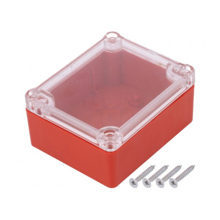 Carcasă Universală ABS Roșu cu Garnitură 74x89x41mm | Electronic-mag.ro | Componente Electronice