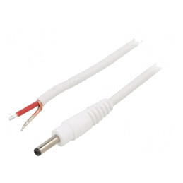 Cablu Alimentare 1.5m Alb 3.5/1.3mm | Electronic-mag.ro | Componente Electronice