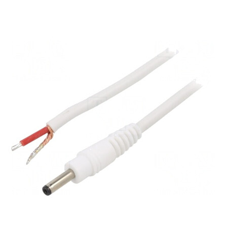 Cablu Alimentare 1.5m Alb 3.5/1.3mm | Electronic-mag.ro | Componente Electronice