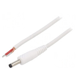 Cablu Alb 1,5m DC 4.0/1.7 Mufă Drept | Electronic-mag.ro | Componente Electronice