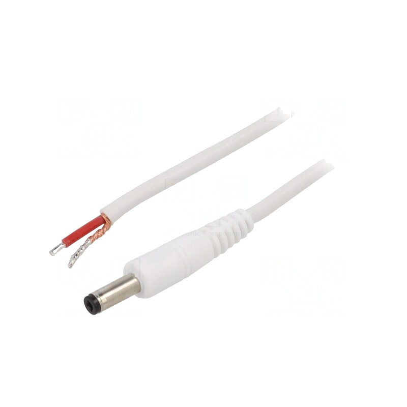 Cablu Alimentare Alb 1.5m 1x1mm2 DC 4.8/1.7 | Electronic-mag.ro | Componente Electronice
