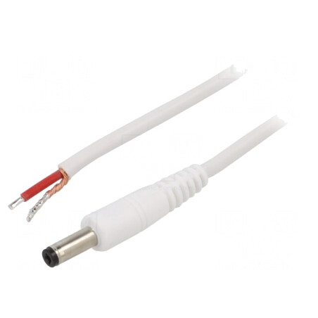 Cablu Alimentare Alb 1.5m 1x1mm2 DC 4.8/1.7 | Electronic-mag.ro | Componente Electronice