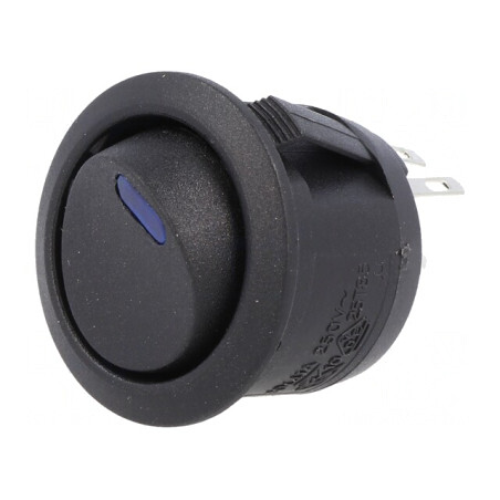 Comutator Rocker SPST ON-OFF LED Negru 10A 250VAC 24VDC | Electronic-mag.ro | Componente Electronice
