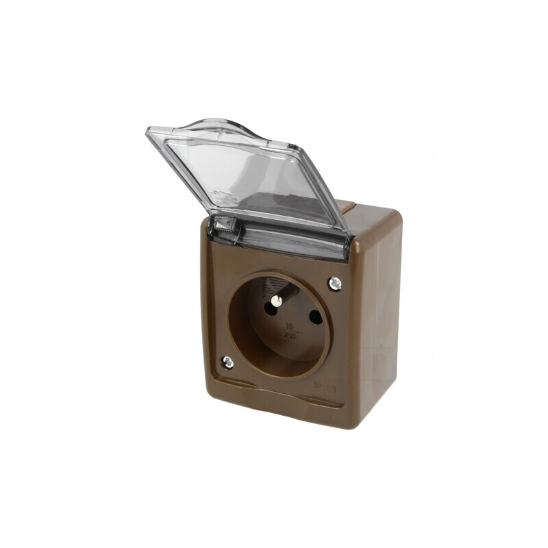 Conector alimentare AC 2P+PE 250VAC 16A maro perete | Electronic-mag.ro | Componente Electronice Conector alimentare AC 2P+PE 250VAC 16A maro perete | Electronic-mag.ro | Componente Electronice
