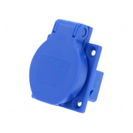 Conector Alimentare AC 2P PE 250V 16A Albastru | Electronic-mag.ro | Componente Electronice