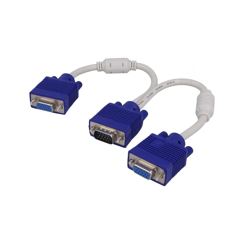 Cablu VGA D-Sub 15 pini Alb 0,15m | Electronic-mag.ro | Componente Electronice