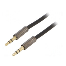 Cablu Audio Jack 3.5mm Aurit 2m Negru | Electronic-mag.ro | Componente Electronice