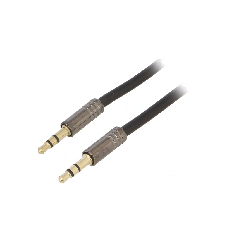 Cablu Audio Jack 3.5mm Aurit 2m Negru | Electronic-mag.ro | Componente Electronice