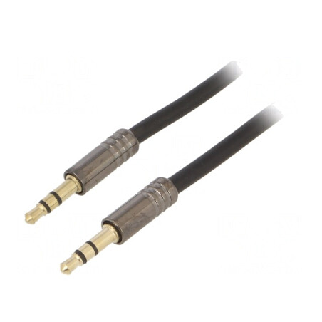 Cablu Audio Jack 3.5mm Aurit 2m Negru | Electronic-mag.ro | Componente Electronice