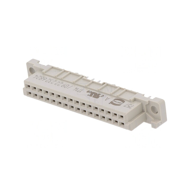 Soclu DIN 41612 tip 2B mamă 32 PIN THT drept termoplast | Electronic-mag.ro | Componente Electronice