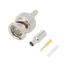 Mufă BNC Tată 75Ω Crimpat POM Aurit | Electronic-mag.ro | Componente Electronice