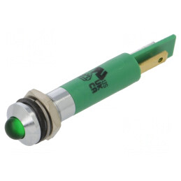 Lampă LED control verde 230V Ø8mm | Electronic-mag.ro | Componente Electronice