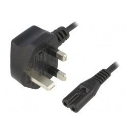 Cablu Alimentare 2x0,75mm2 1,8m Negru | Electronic-mag.ro | Componente Electronice