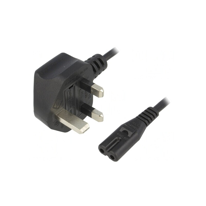 Cablu Alimentare 2x0,75mm2 1,8m Negru | Electronic-mag.ro | Componente Electronice