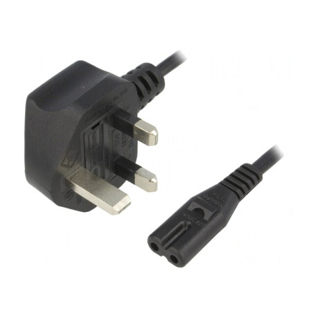 Cablu Alimentare 2x0,75mm2 1,8m Negru | Electronic-mag.ro | Componente Electronice