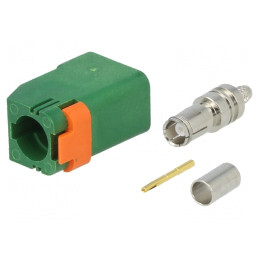 Conector FAKRA Mamă Crimpat Verde Drept | Electronic-mag.ro | Componente Electronice