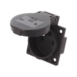 Conector Alimentare AC 230V 16A Negru 2P+PE | Electronic-mag.ro | Componente Electronice