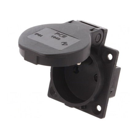 Conector Alimentare AC 230V 16A Negru 2P+PE | Electronic-mag.ro | Componente Electronice