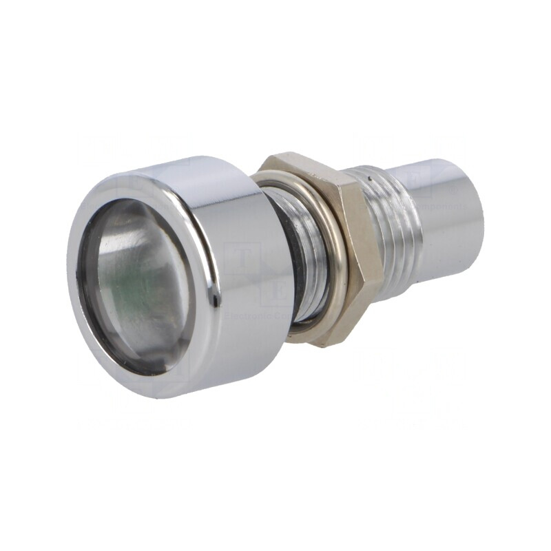 Lampă LED verde Ø8,2mm IP67 alamă | Electronic-mag.ro | Componente Electronice