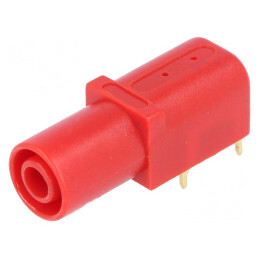 Soclu Banană 4mm Aurit Roșu 24A 1kV | Electronic-mag.ro | Componente Electronice