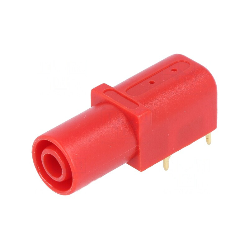 Soclu Banană 4mm Aurit Roșu 24A 1kV | Electronic-mag.ro | Componente Electronice