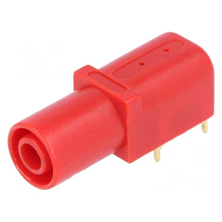Soclu Banană 4mm Aurit Roșu 24A 1kV | Electronic-mag.ro | Componente Electronice