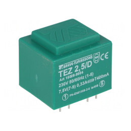 Transformator Încapsulat 2,5VA 230V la 7,5V PCB | Electronic-mag.ro | Componente Electronice